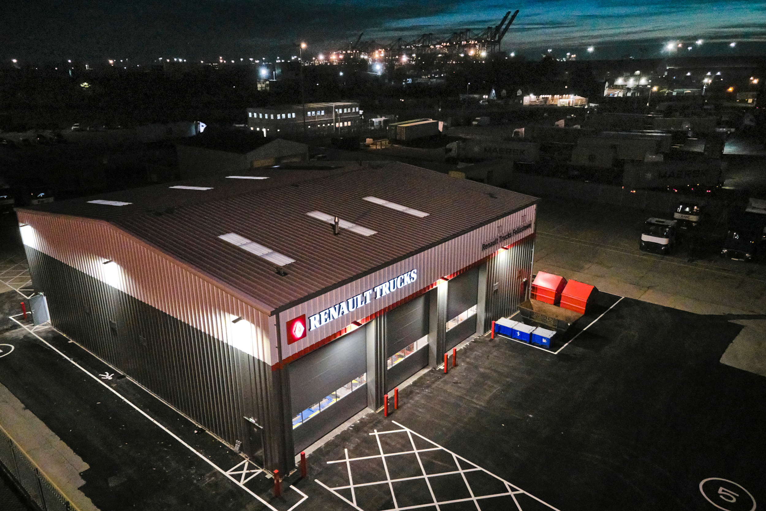 New Renault Truck Commercials Felixstowe Site at Night